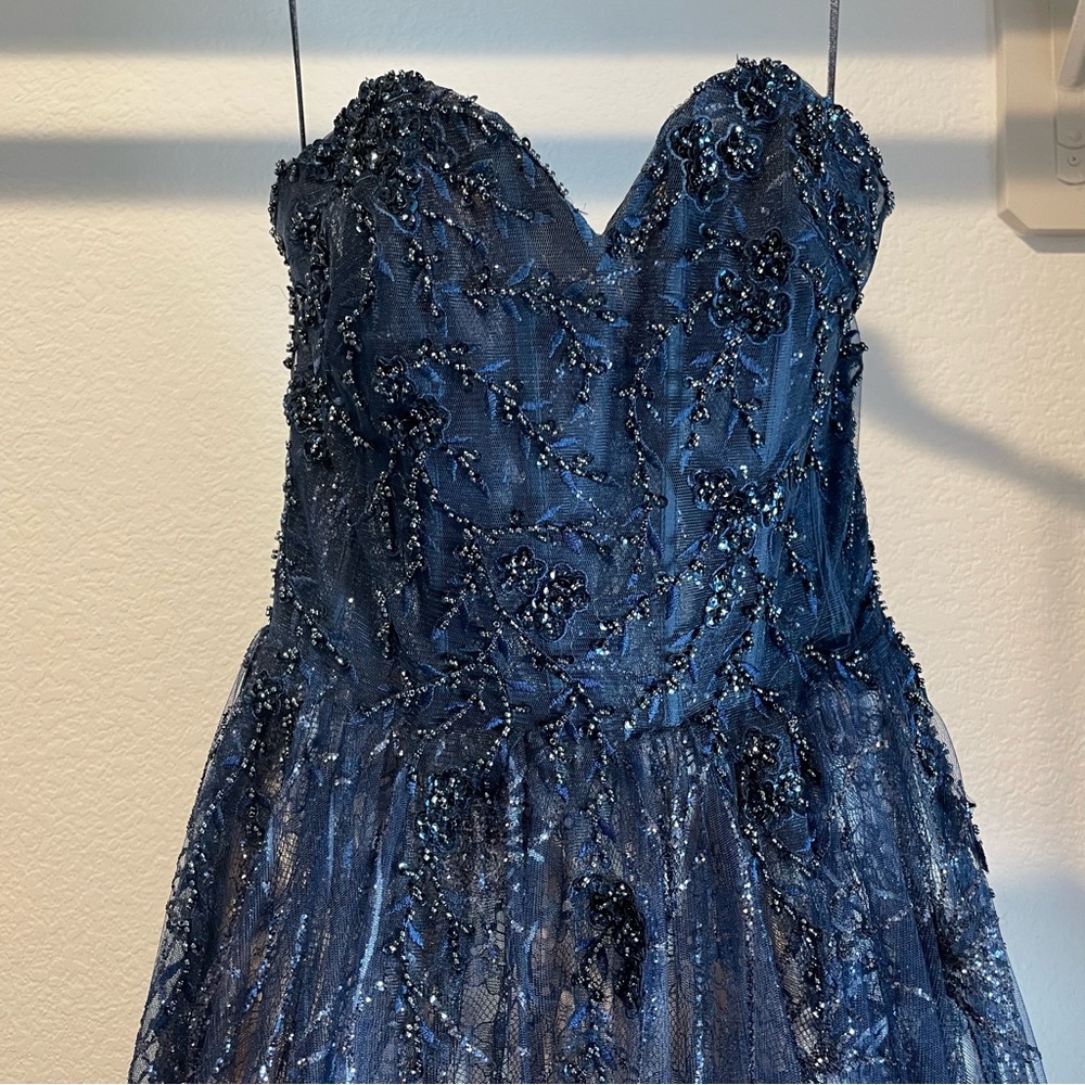 Gianni Bini Navy Blue Prom Dress